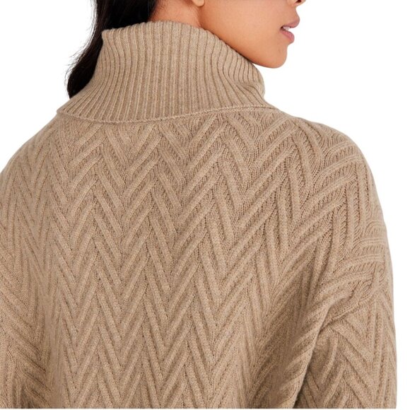 Haven Well Within Merino Cashmere Chevron Turtleneck Sweater Size XXL - Picture 5 of 8